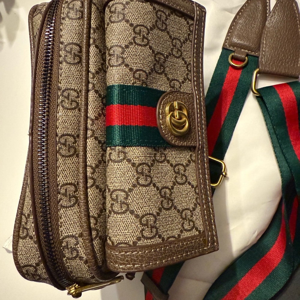 Canvas Crossbody Bag with Stripe - Picture 4 of 4